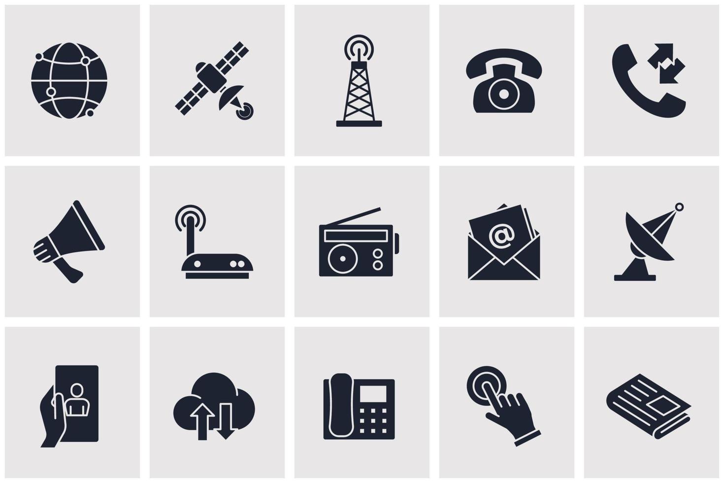 media en communicatie set pictogram symbool sjabloon voor grafisch en webdesign collectie logo vectorillustratie vector