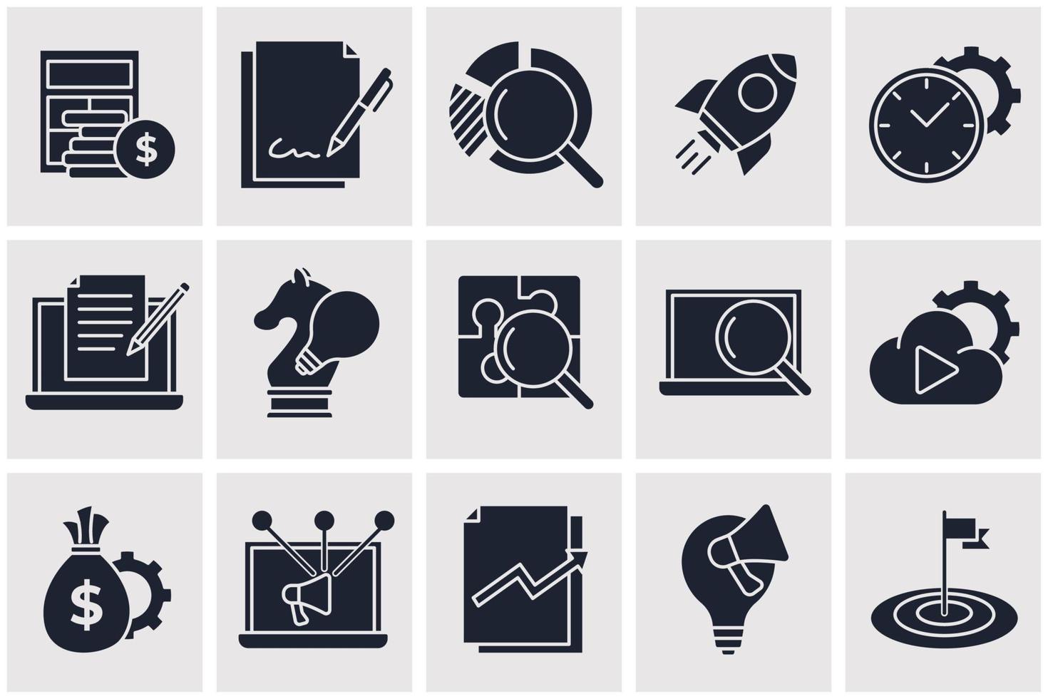 zakelijke, digitale marketing set pictogram symbool sjabloon voor grafisch en webdesign collectie logo vectorillustratie vector