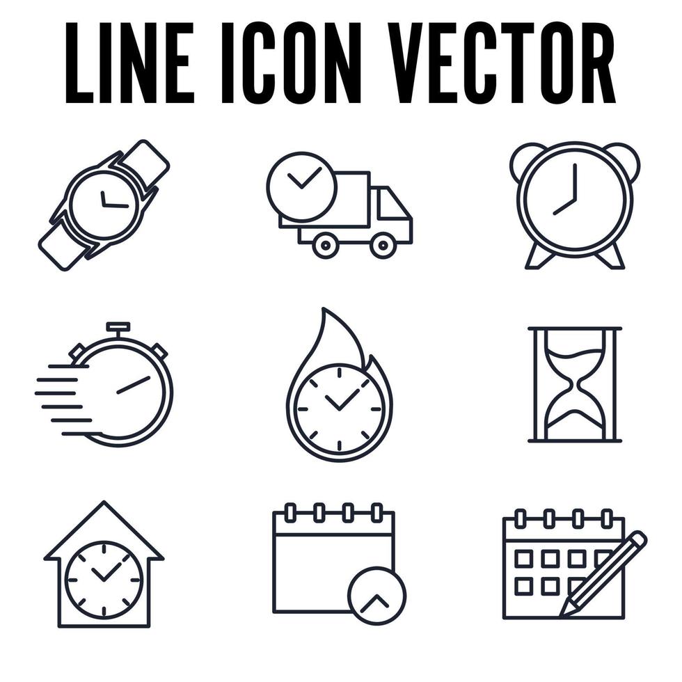 tijd set pictogram symbool sjabloon voor grafisch en web design collectie logo vector illustratie