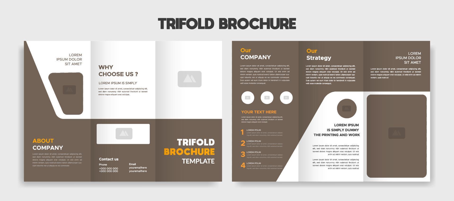 creatieve bewerkbare driebladige brochure sjabloonontwerp vector