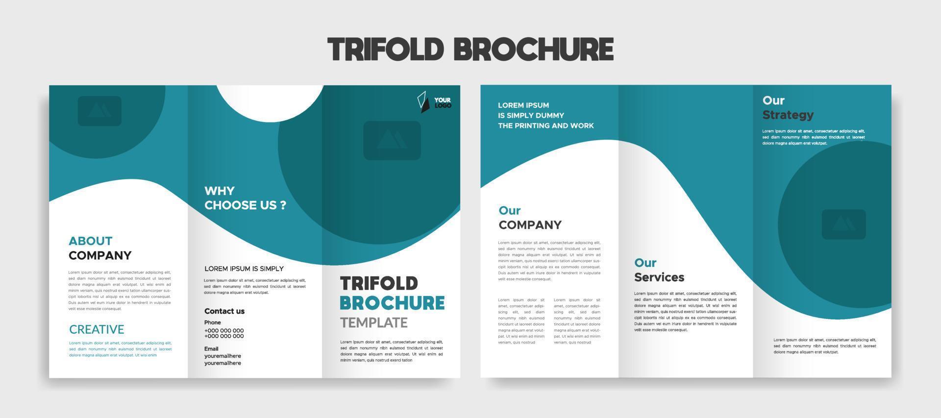 creatieve bewerkbare driebladige brochure sjabloonontwerp vector