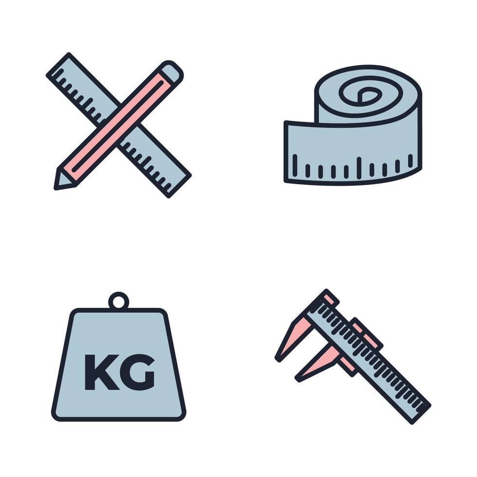 meten set pictogram symbool sjabloon voor grafisch en webdesign collectie logo vectorillustratie vector