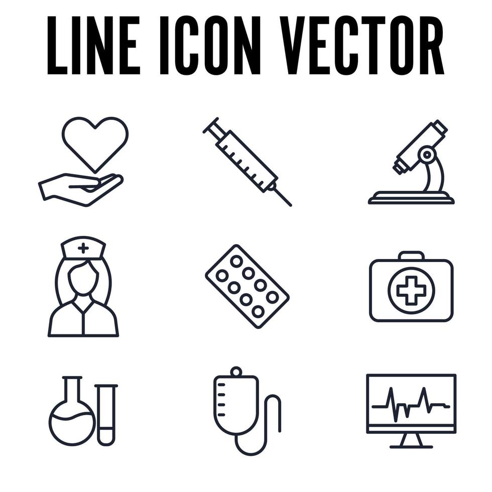 geneeskunde en gezondheid elementen instellen pictogram symbool sjabloon voor grafische en webdesign collectie logo vectorillustratie vector