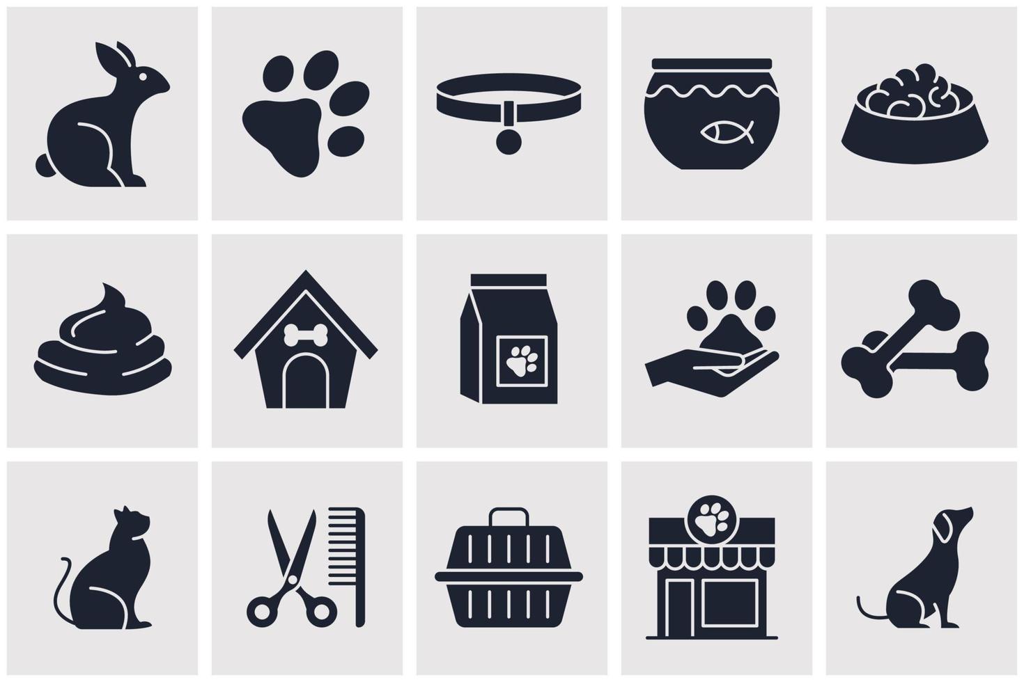 huisdier, dierenarts set pictogram symbool sjabloon voor grafisch en webdesign collectie logo vectorillustratie vector