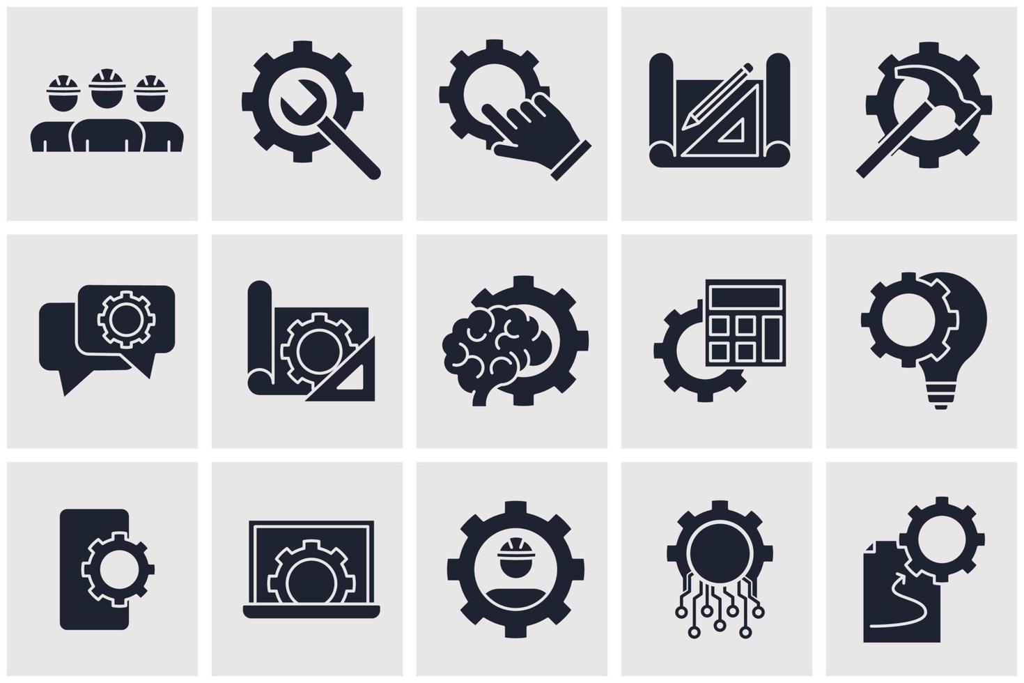 engineering set pictogram symbool sjabloon voor grafische en webdesign collectie logo vector illustratie