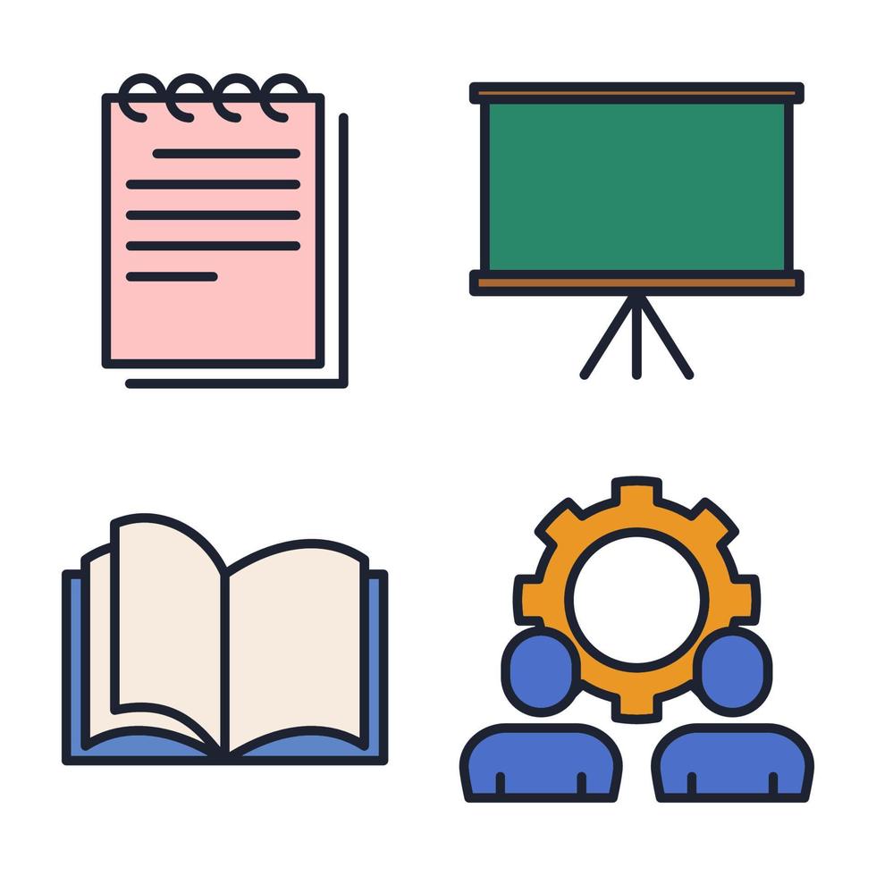 onderwijs set pictogram symbool sjabloon voor grafisch en webdesign collectie logo vector illustratie