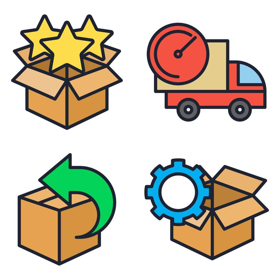 verzending levering set pictogram symbool sjabloon voor grafisch en webdesign collectie logo vectorillustratie vector