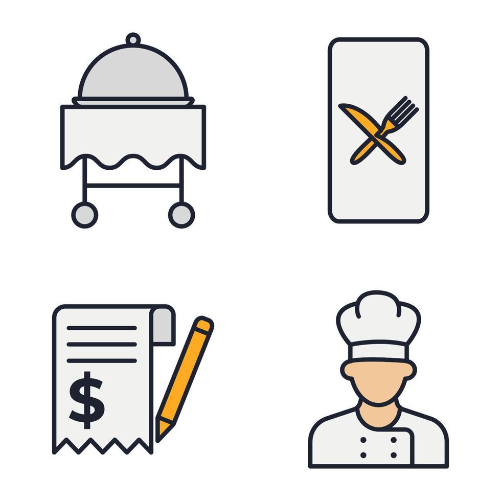 restaurant set pictogram symbool sjabloon voor grafisch en webdesign collectie logo vectorillustratie vector