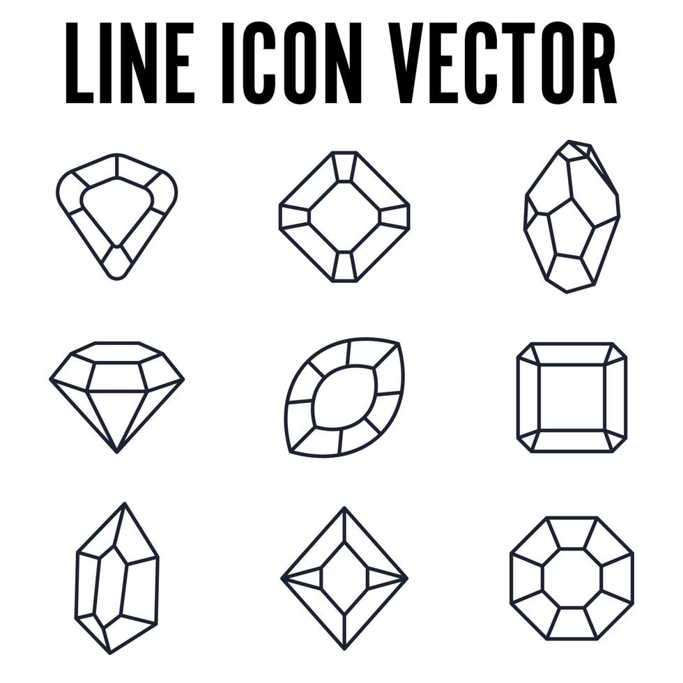 edelstenen juwelen en diamanten set pictogram symbool sjabloon voor grafische en webdesign collectie logo vectorillustratie vector