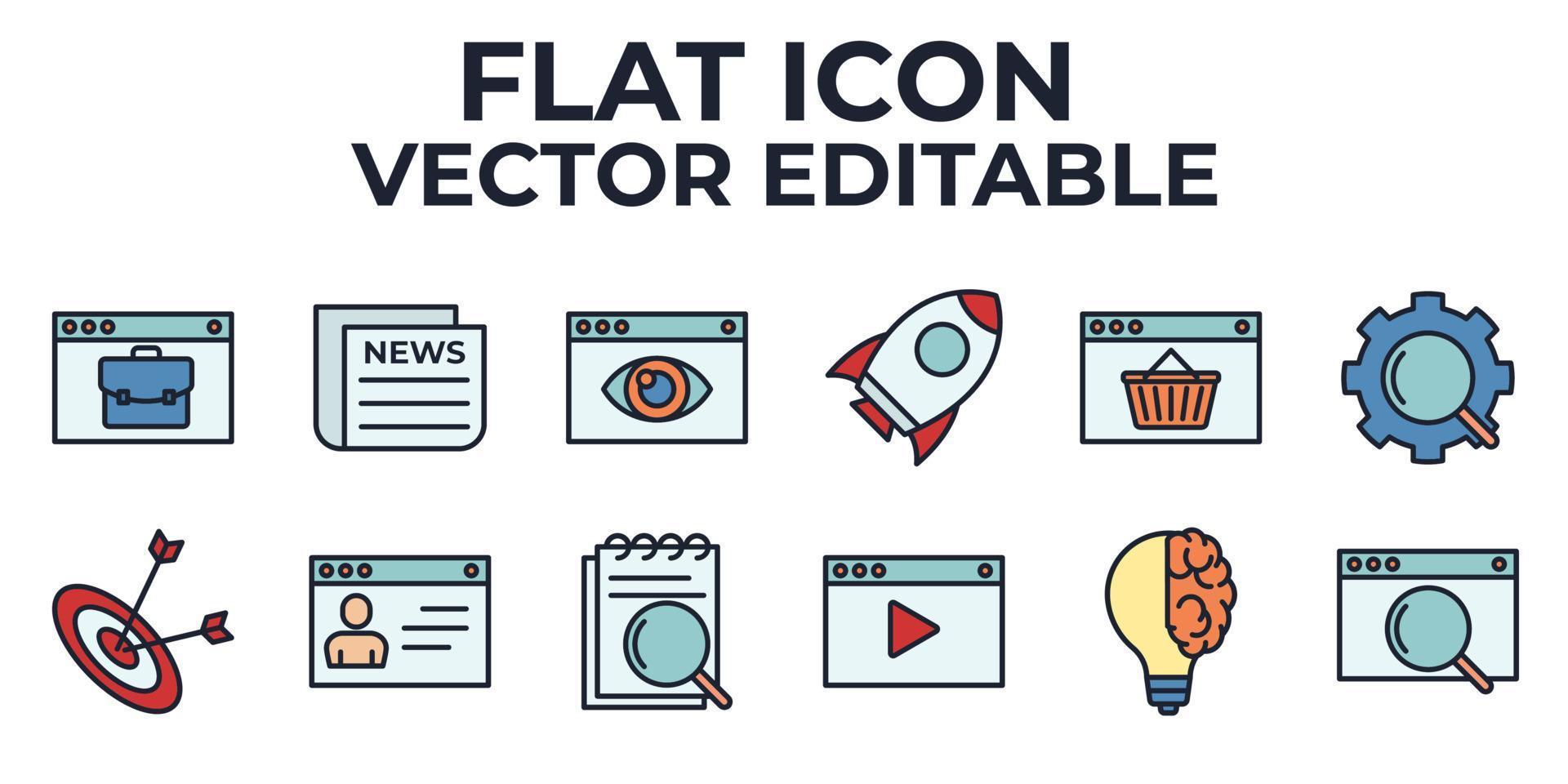 media reclame set pictogram symbool sjabloon voor grafisch en webdesign collectie logo vectorillustratie vector