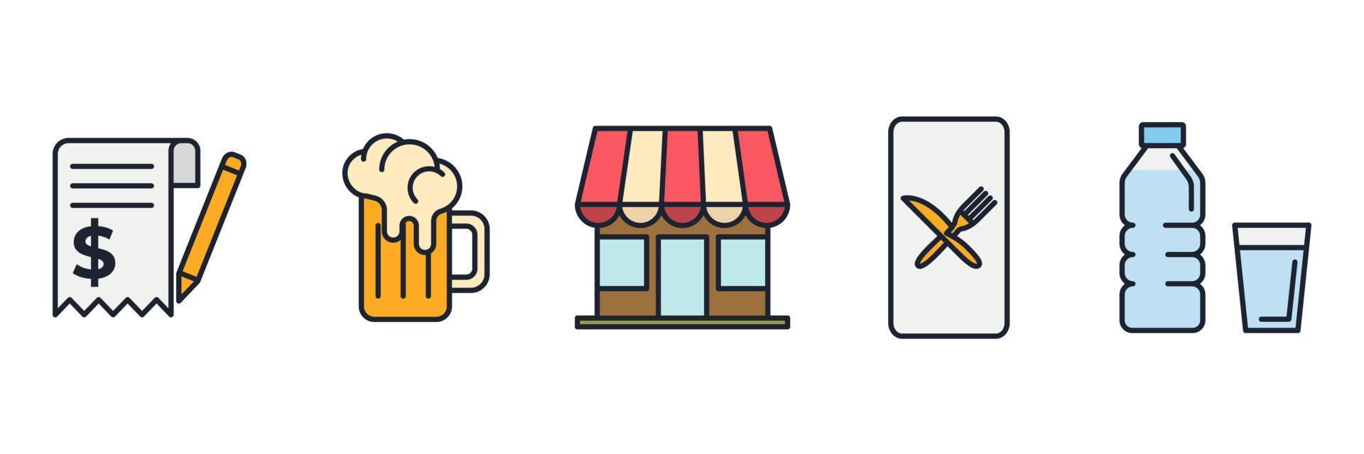 restaurant set pictogram symbool sjabloon voor grafisch en webdesign collectie logo vectorillustratie vector