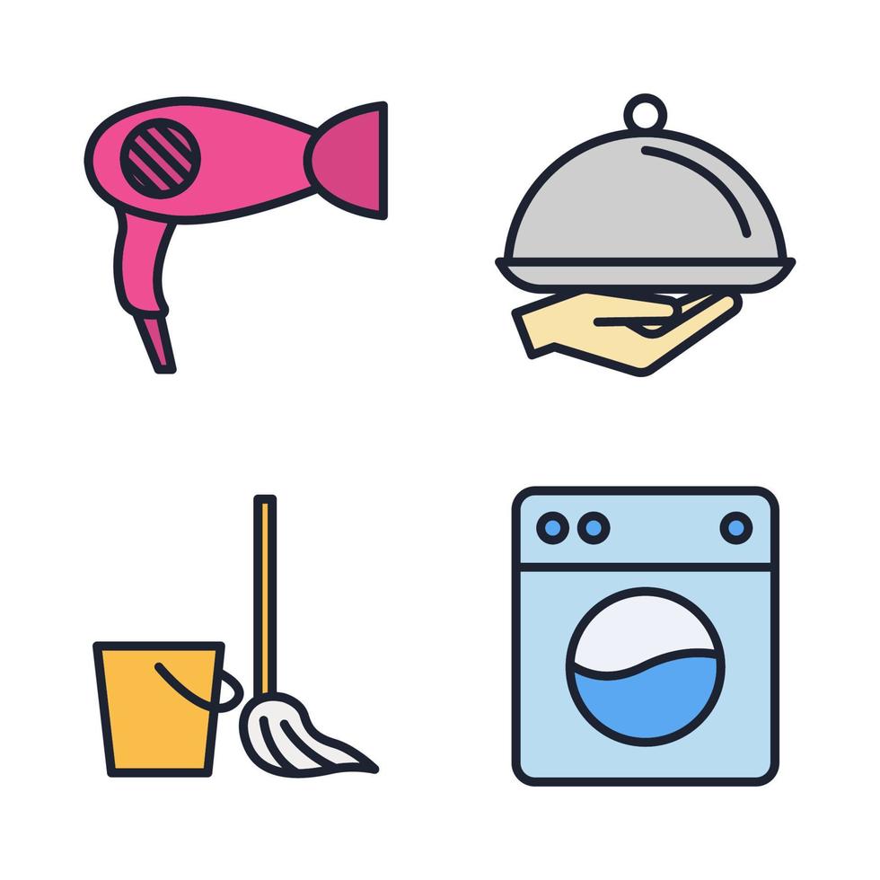 hotel set pictogram symbool sjabloon voor grafisch en webdesign collectie logo vectorillustratie vector