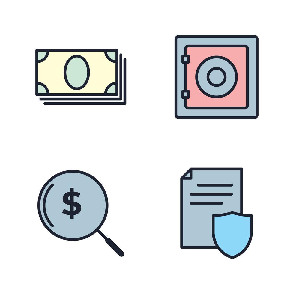 geld, financiën, betalingen instellen pictogram symbool sjabloon voor grafisch en webdesign collectie logo vectorillustratie vector