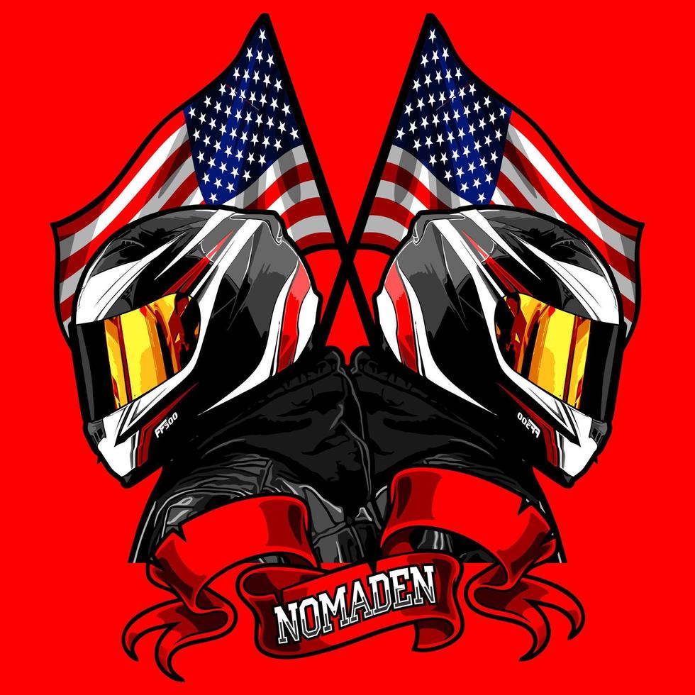 twee biker met helm patroon... vector