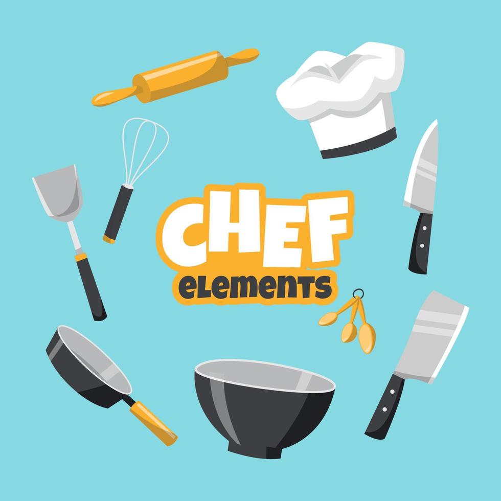 chef elementen set vector