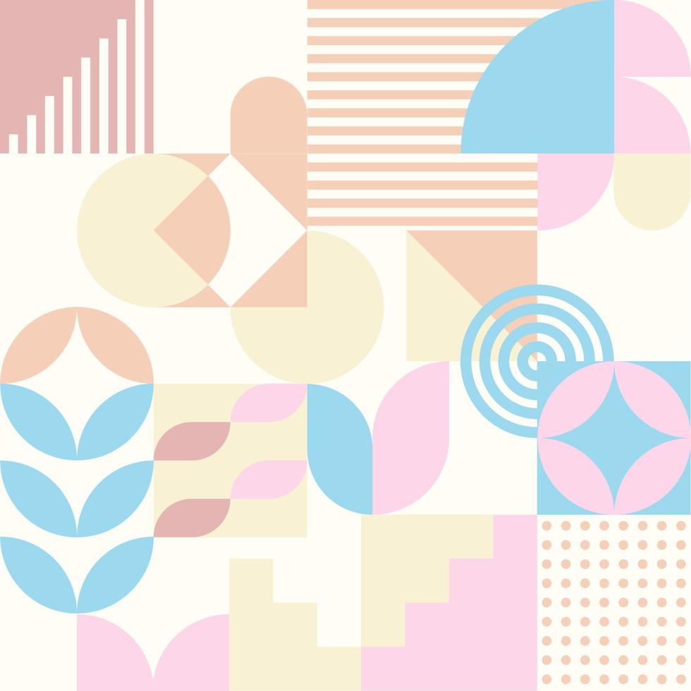 geometrisch patroon met eenvoudige vormen en pastelkleuren. abstract patroonontwerp in Scandinavische stijl voor webbanner, bedrijfspresentatie, merkpakket, stoffenprint, behang vector