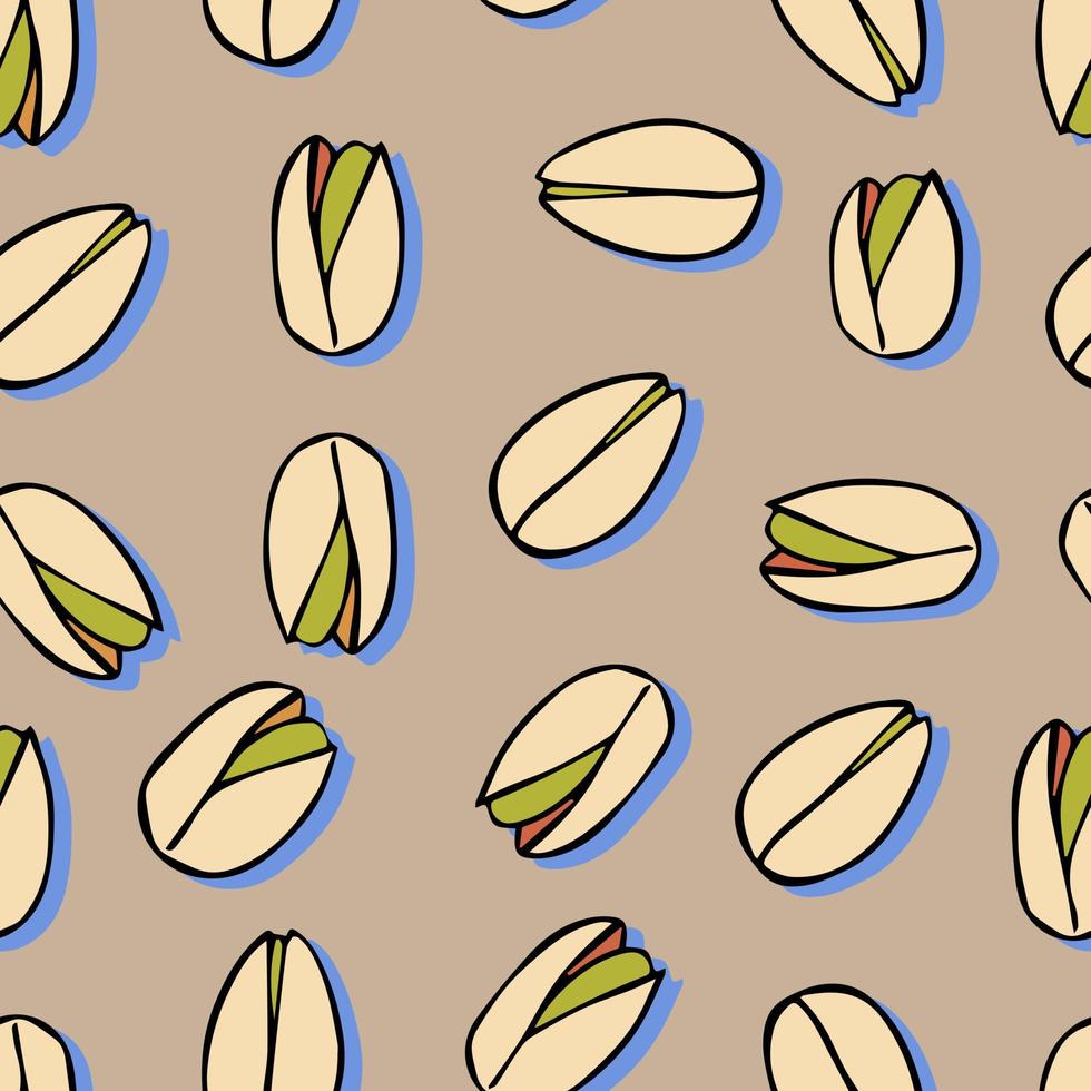noten pistachenoten vector naadloze patroon gezonde voeding en snack