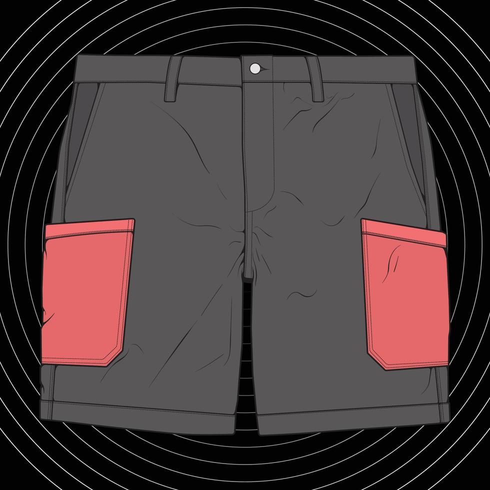 korte broek kleurblok tekening vector, korte broek in een schets stijl, trainers sjabloon, vectorillustratie. vector