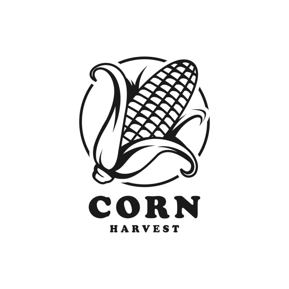 vintage logo maïs vector sjabloon illustratie