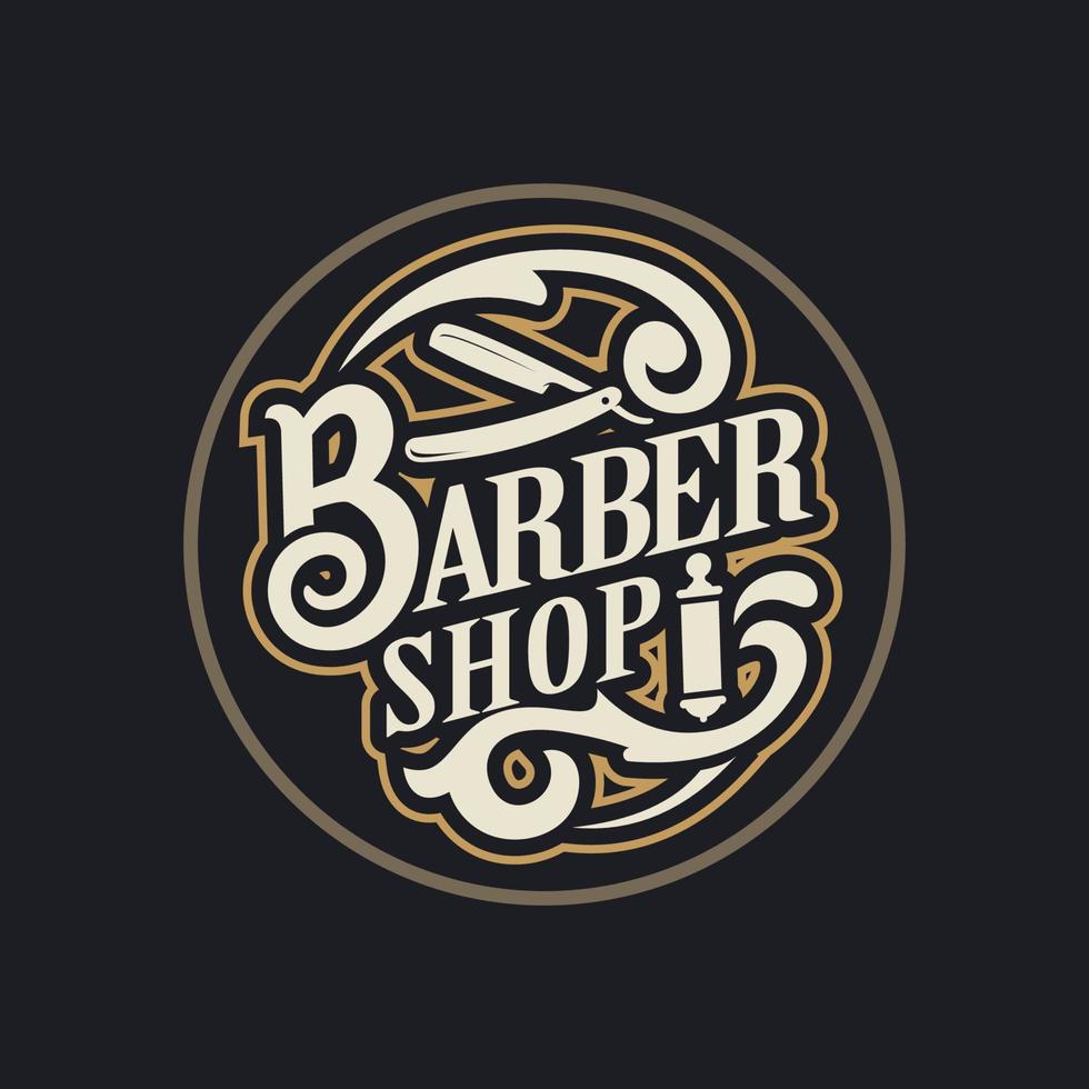 vintage logo kapperszaak vector sjabloon illustratie