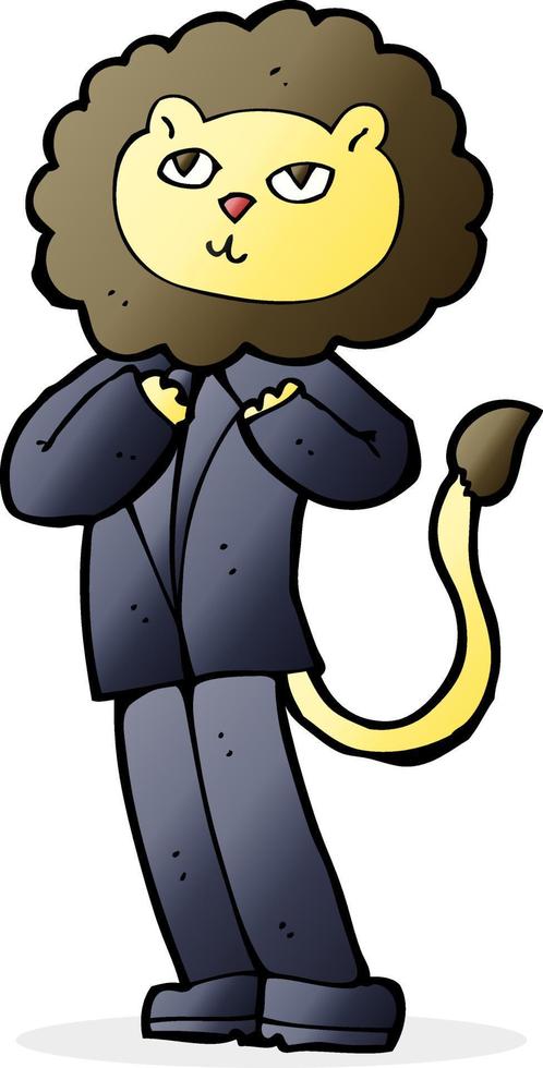 cartoon leeuw zakenman vector