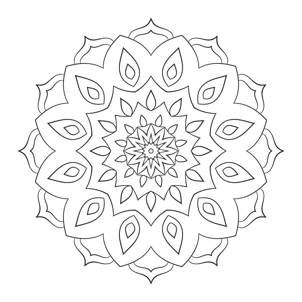 eenvoudig mandala kunst volwassen kleurboek voor ontspanning en geestelijke gezondheid vector