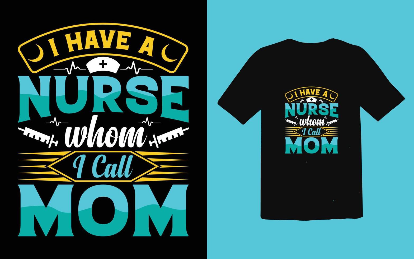 verpleegster t-shirt ontwerp grafische typografische vector, royalty-free vector