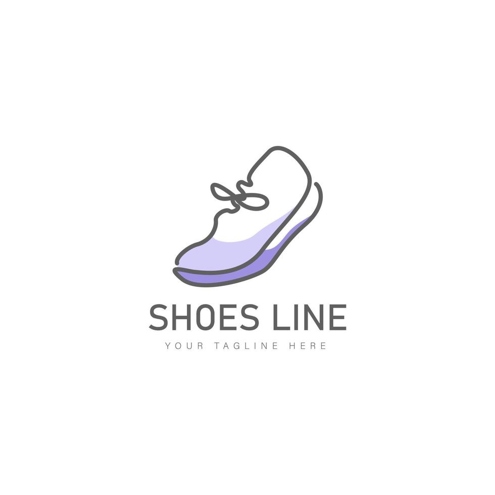 schoenen lijn logo ontwerp illustratie icon vector