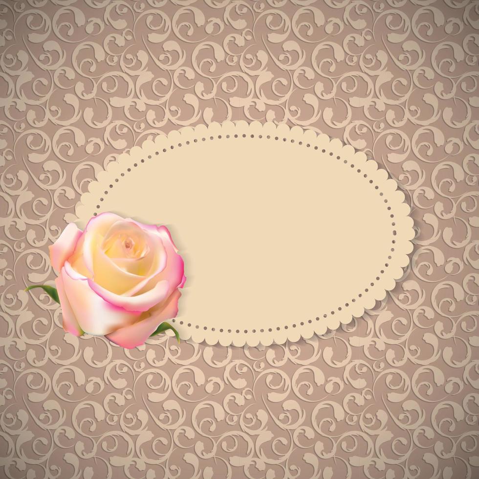 mooie bloemenkaarten met realistische roze bloemen vectorillustratie vector