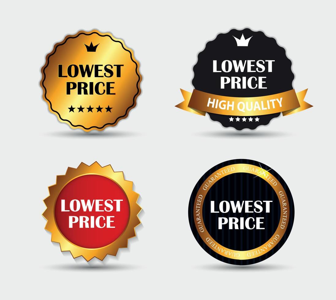 laagste prijs label set vectorillustratie vector