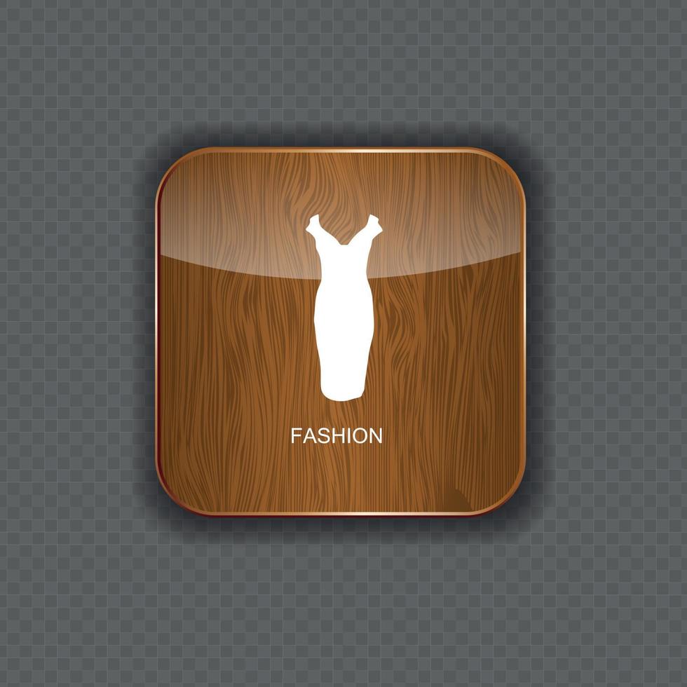mode hout applicatie iconen vector illustratie