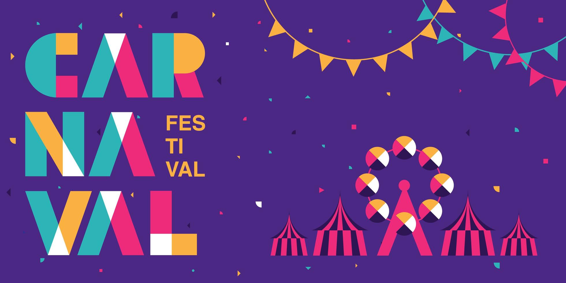 kleurrijke carnaval typografie banner vector