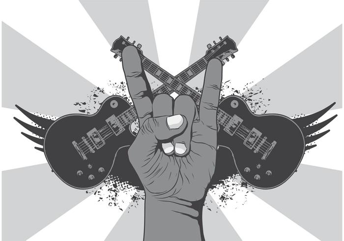 Rock n Roll Muziek Symbool Vector Achtergrond