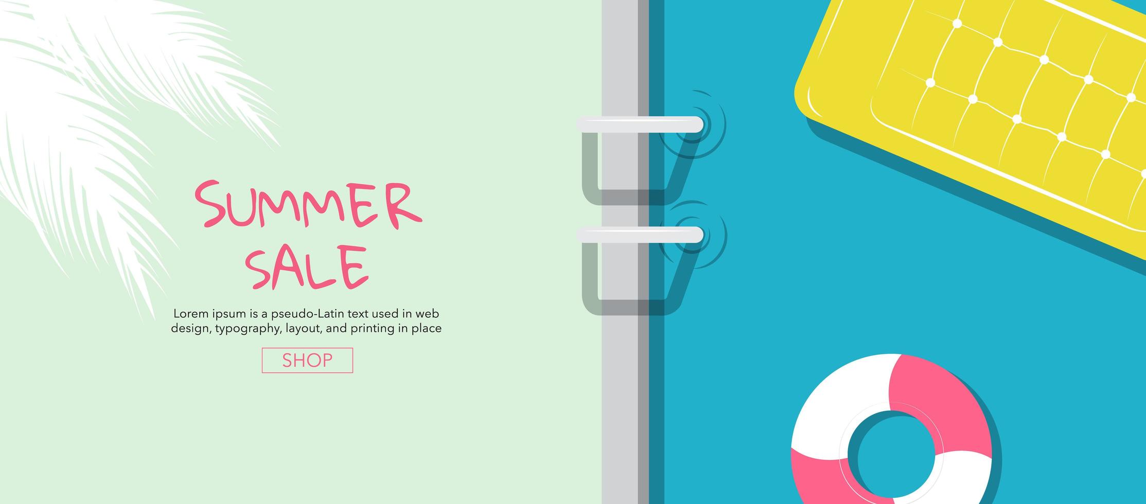 zwembad zomer verkoop banner vector