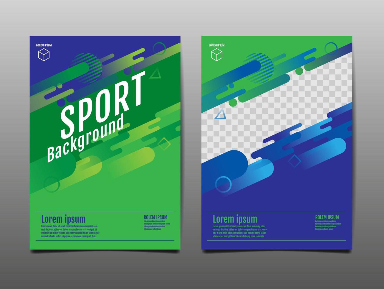 sport groen en blauw sjabloon vector