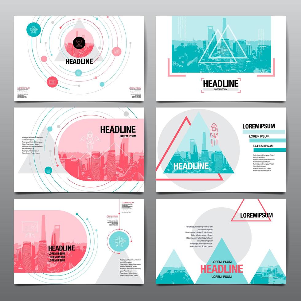 presentatie-indeling ontwerpset met geometrische vormen vector