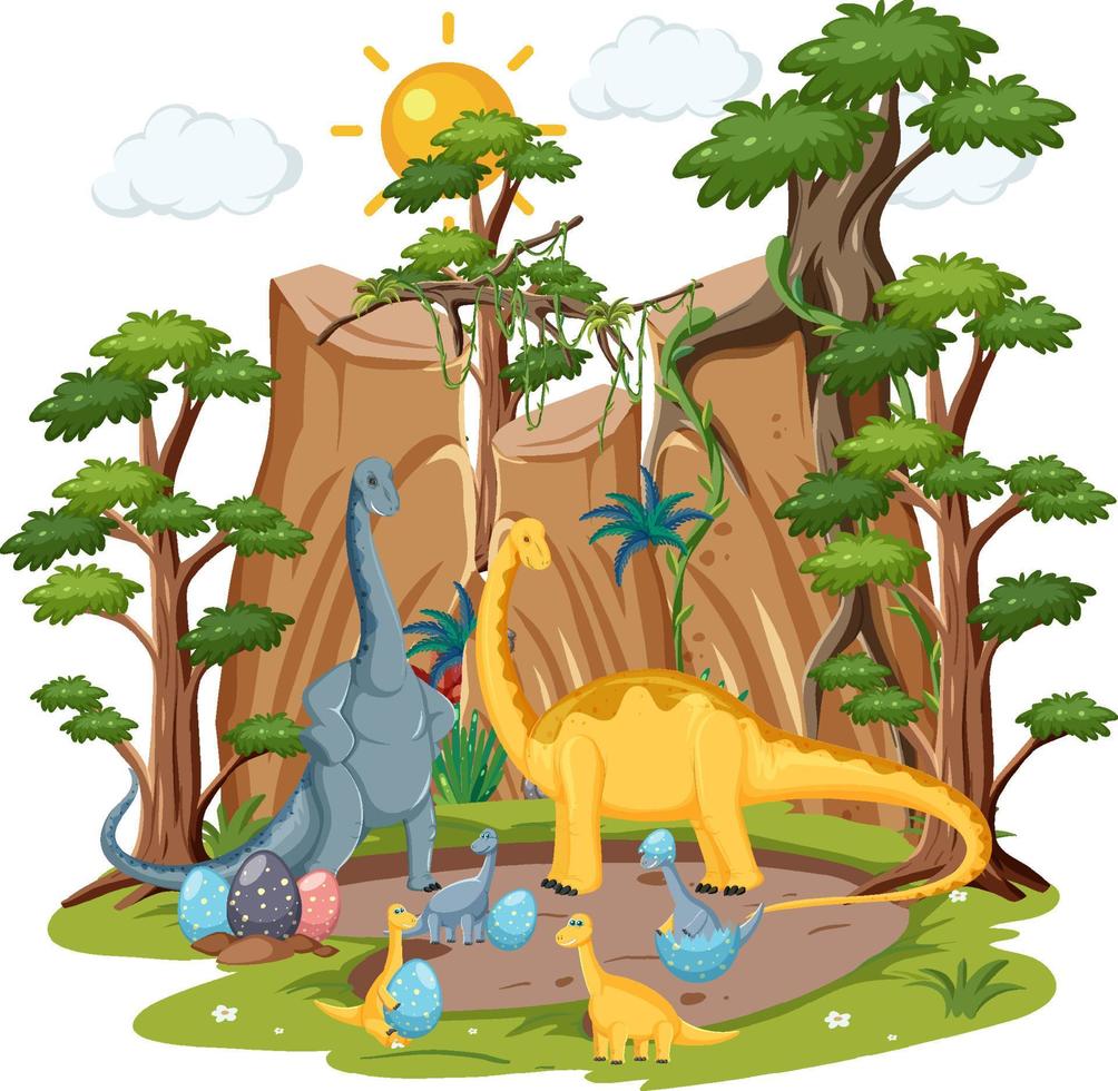 dinosaurus in het bos geïsoleerd vector