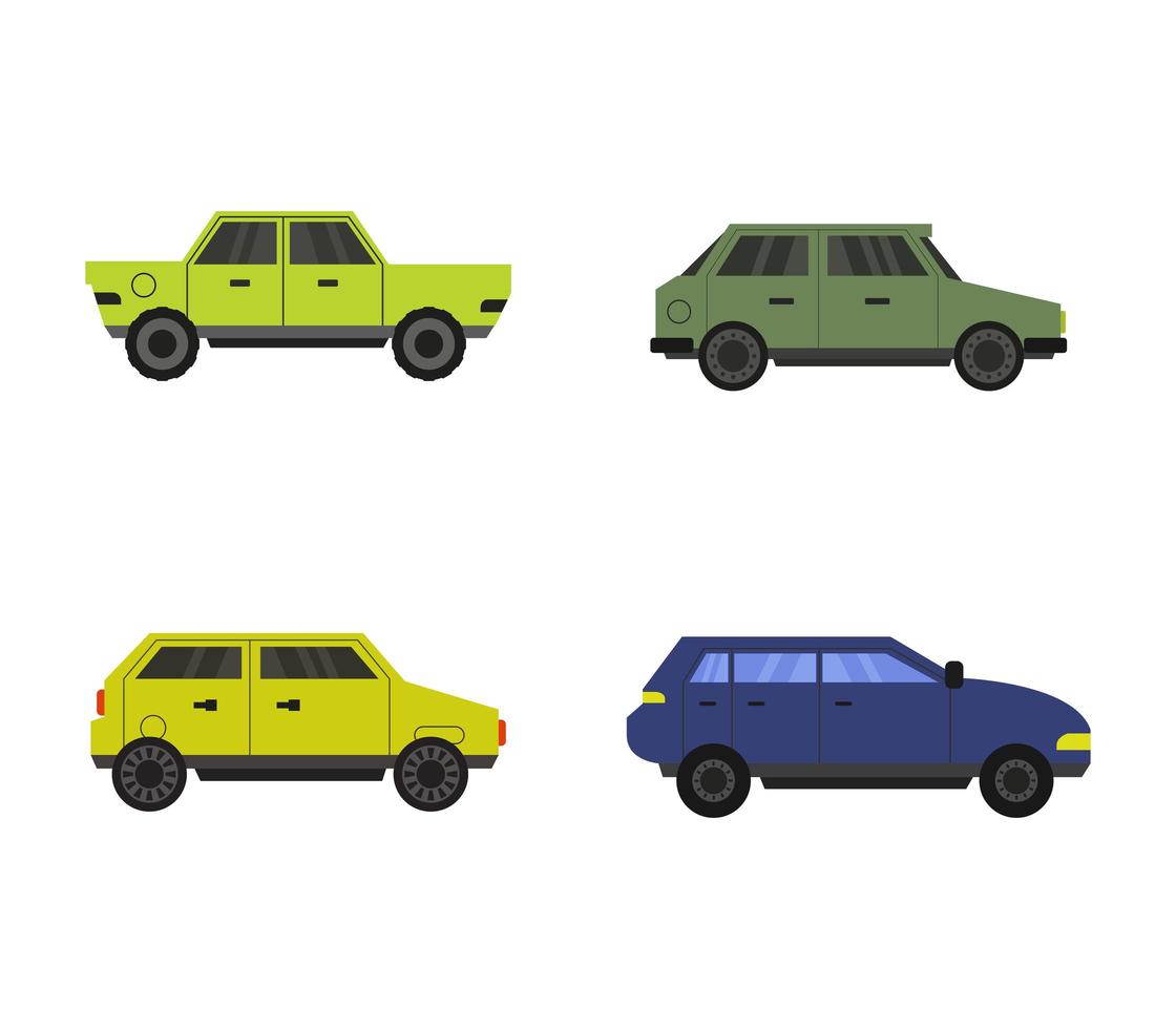 set van heldere auto iconen vector