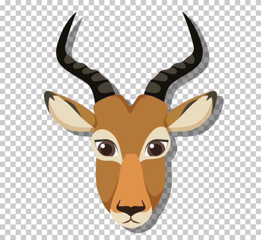 schattig impala-hoofd in platte cartoonstijl vector