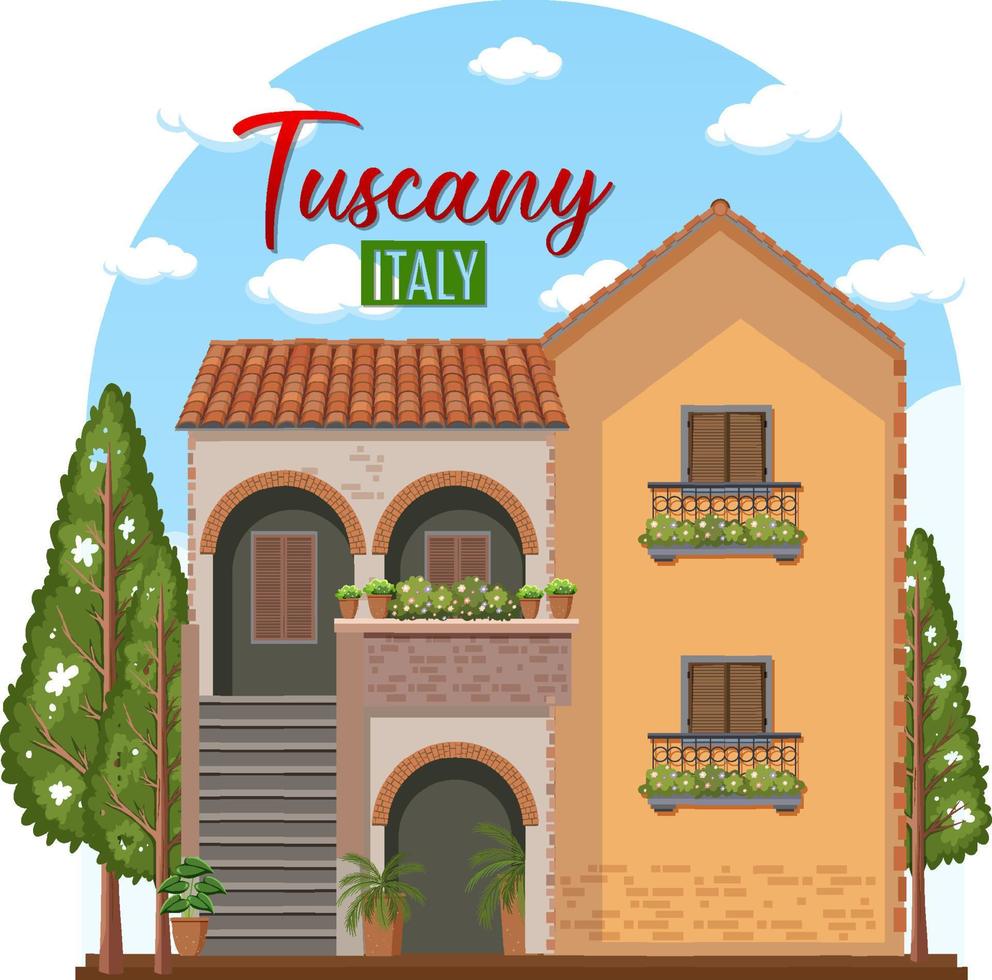 toscane italië landmark logo banner vector