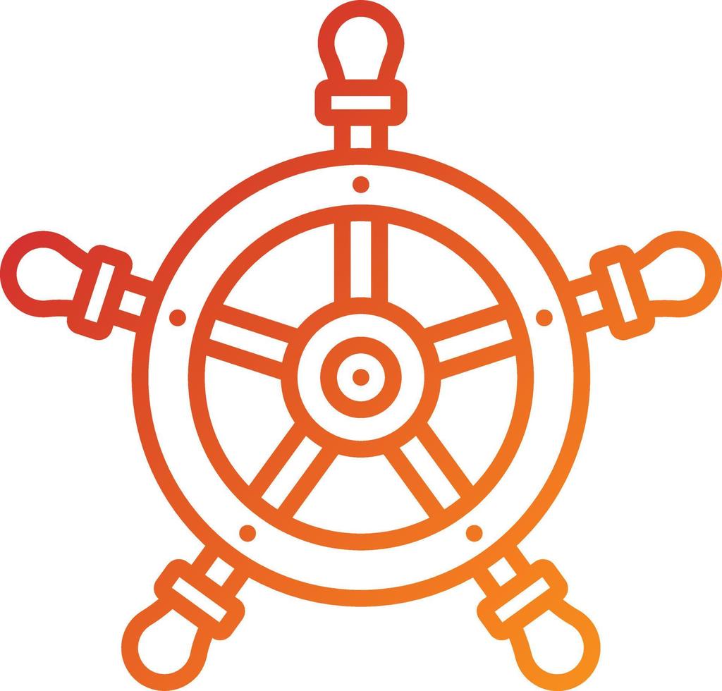 schip wiel pictogramstijl vector