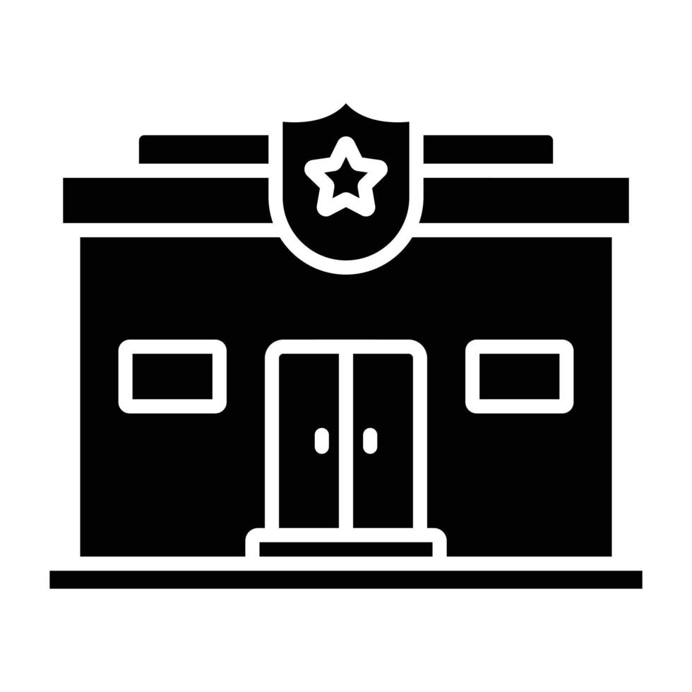 politiebureau pictogramstijl vector