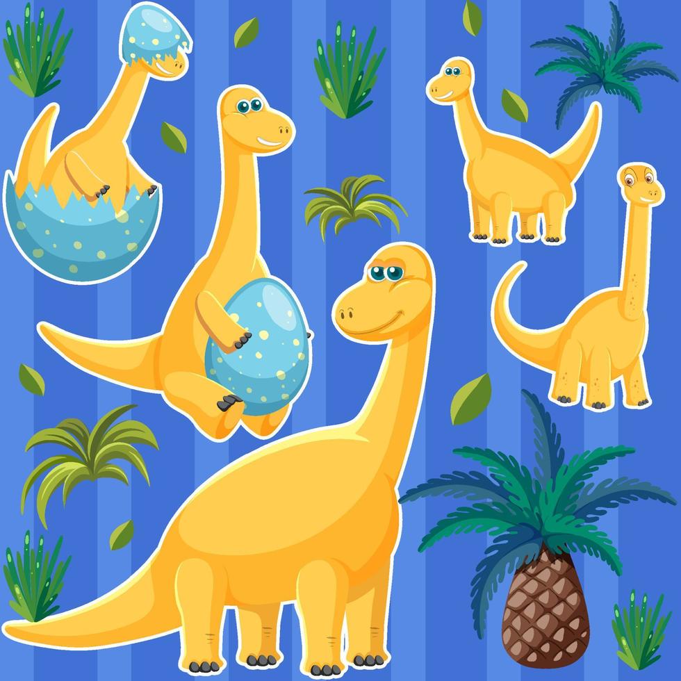 schattig dinosaurus naadloos patroon vector