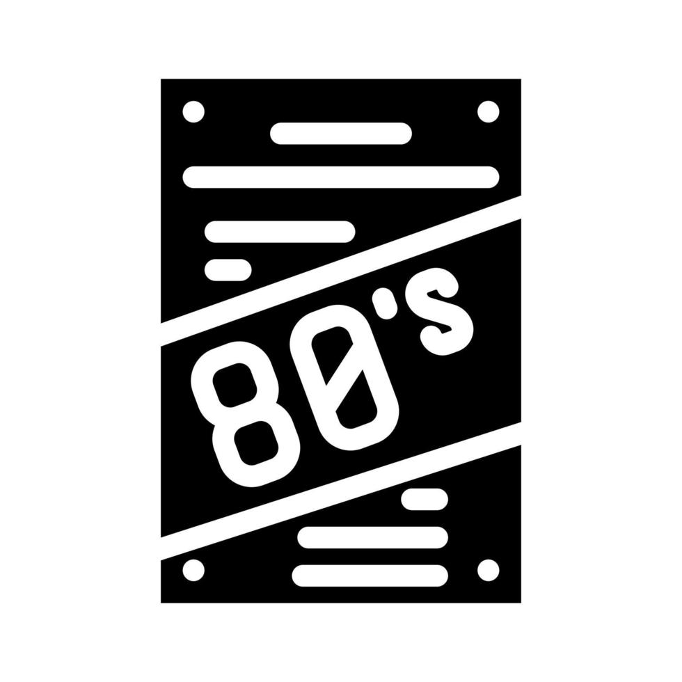 poster disco 80s glyph pictogram vectorillustratie vector