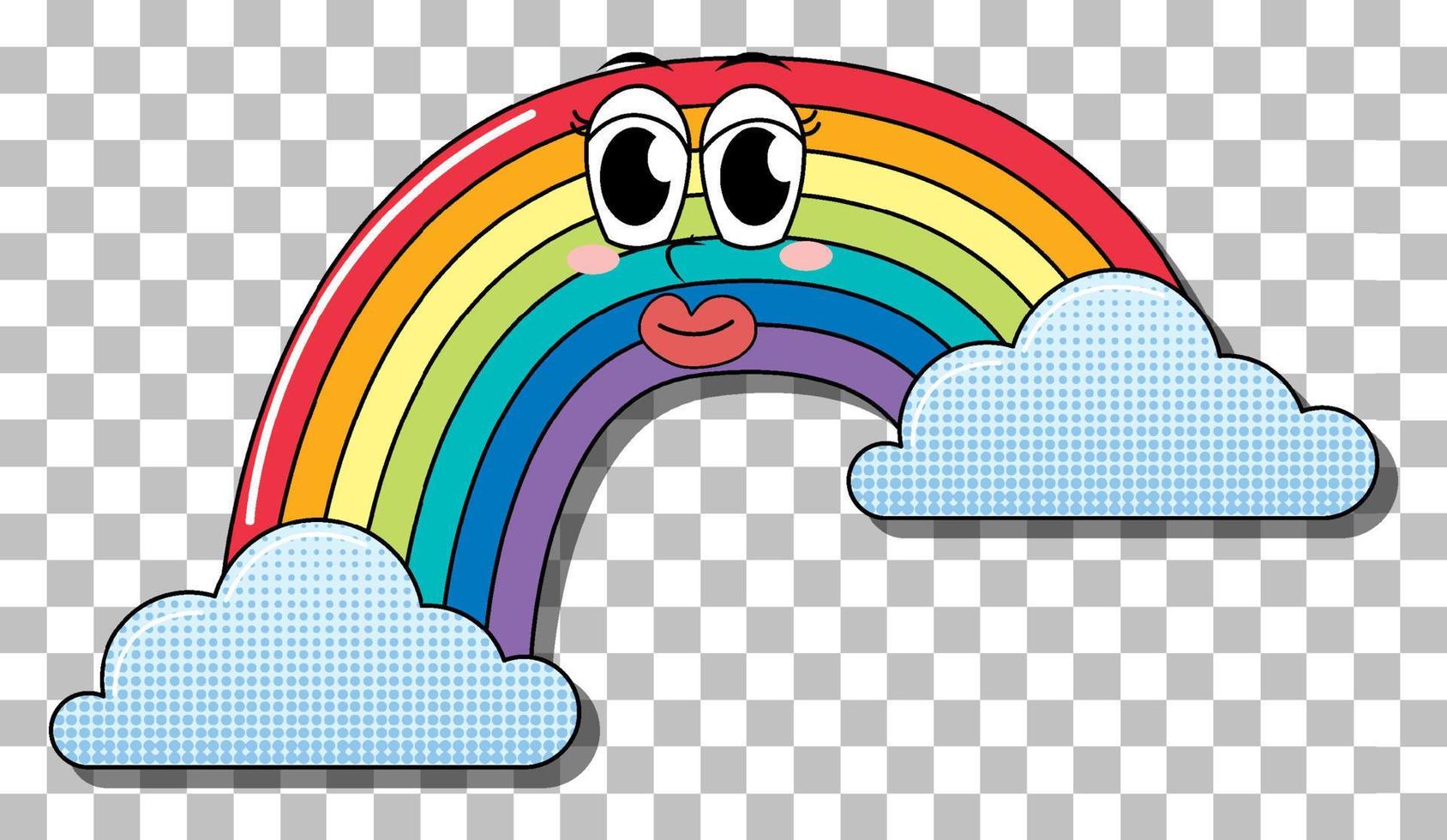 regenboog met gezichtsuitdrukking vector