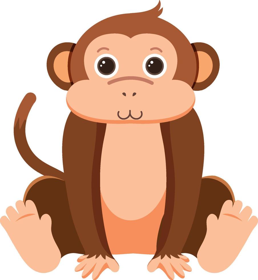 schattige aap in vlakke stijl vector