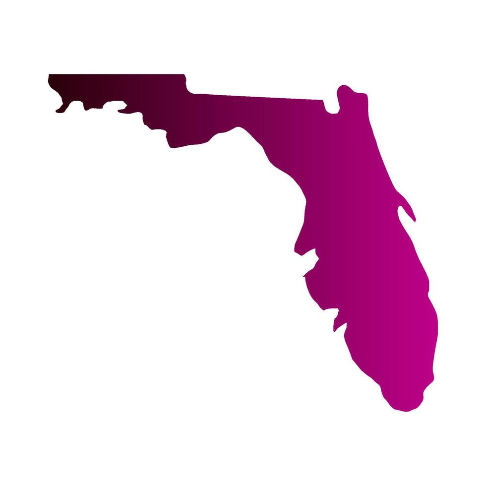 Florida kaart geïllustreerd op witte achtergrond vector