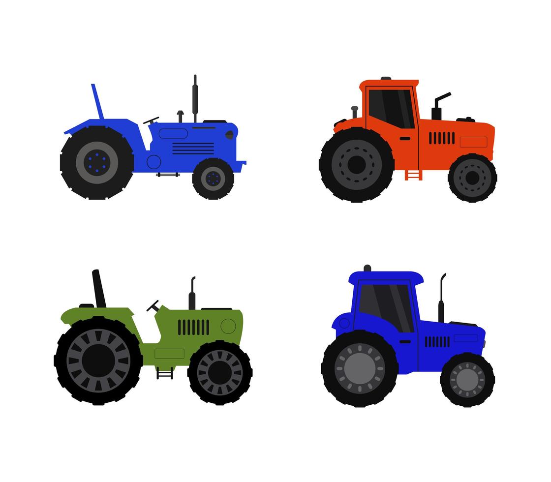 set van tractor iconen vector