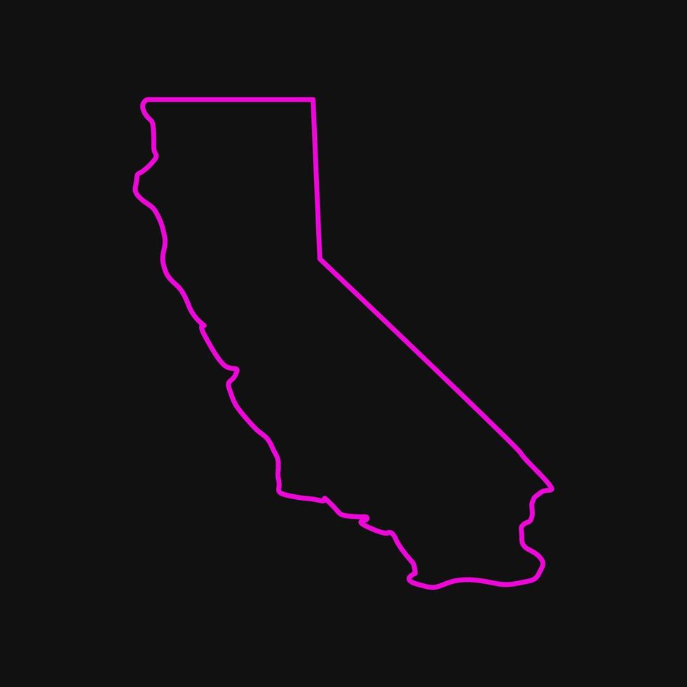 kaart van californië geïllustreerd op witte achtergrond vector