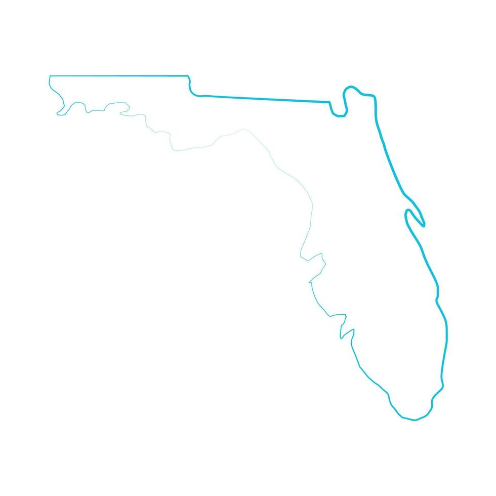 Florida kaart geïllustreerd op witte achtergrond vector